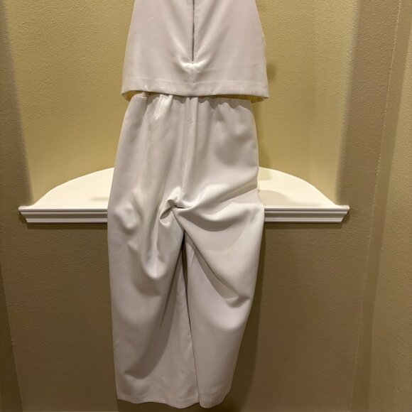 💗Chico's Black Label Cream One-Piece Sleeveless Flared Leg Jumpsuit - Picture 11 of 12